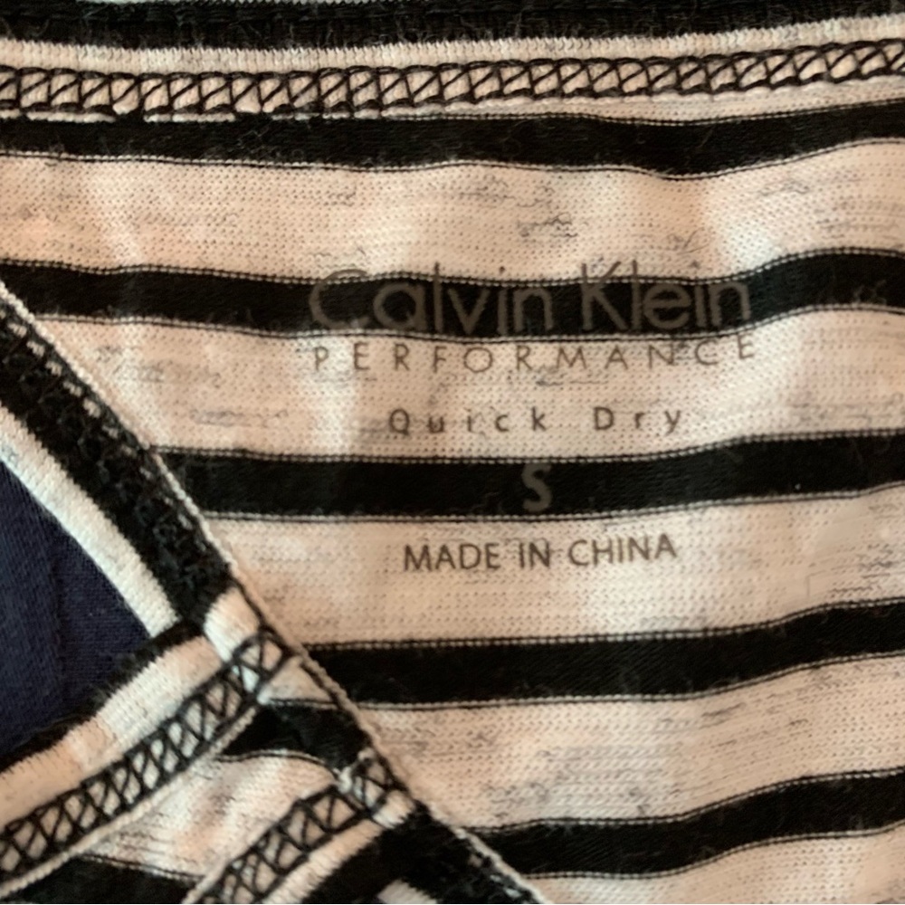 Calvin Klein Performance Quick Dry Striped Shirt Size Small - Picture 5 of 6